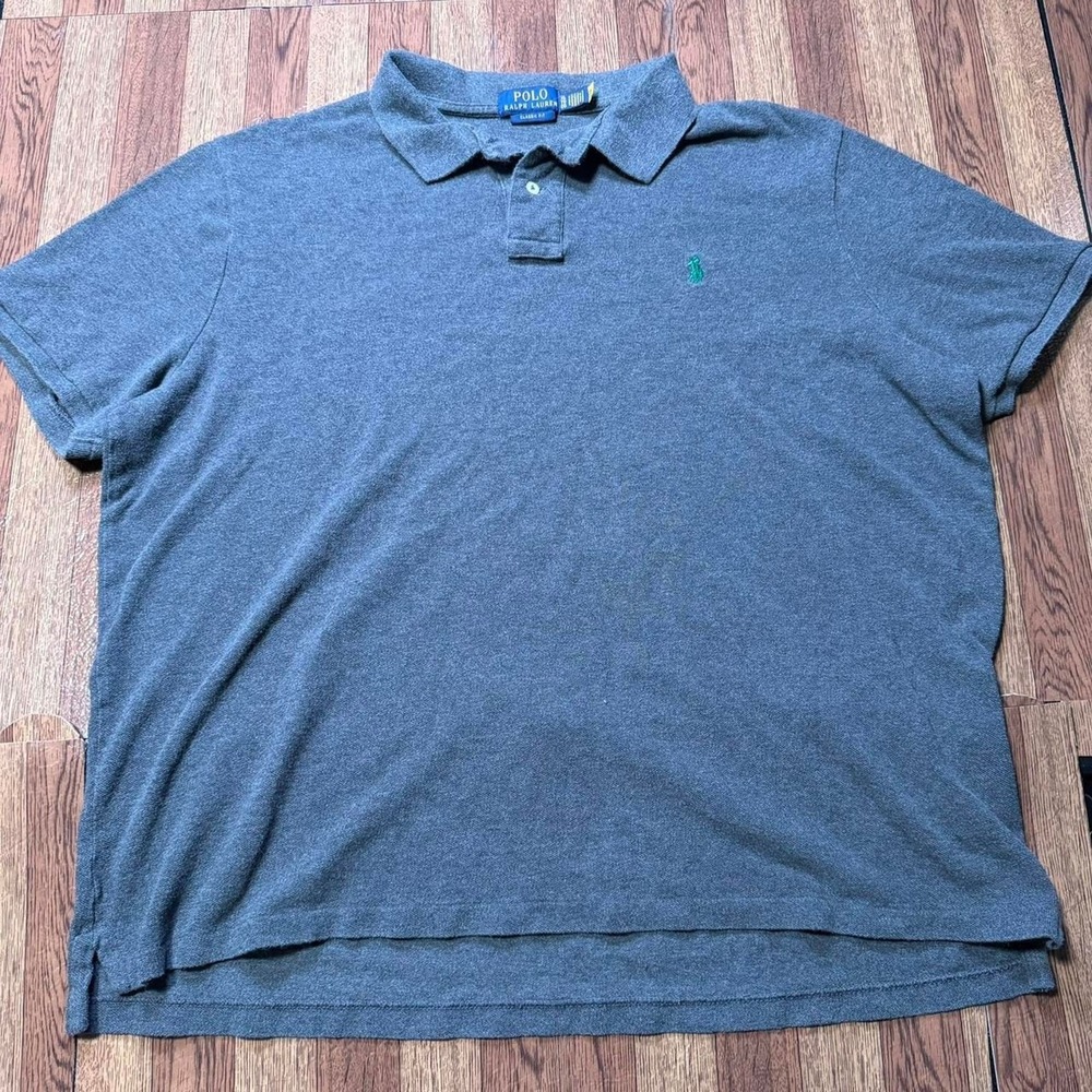 Polo Ralph Lauren Grey Classic Golf Polo Button Dress‎ Shirt XL